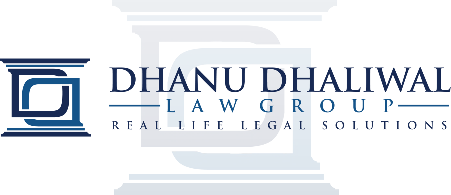 Dhanu Basra Dhaliwal Law Logo with Background Icon