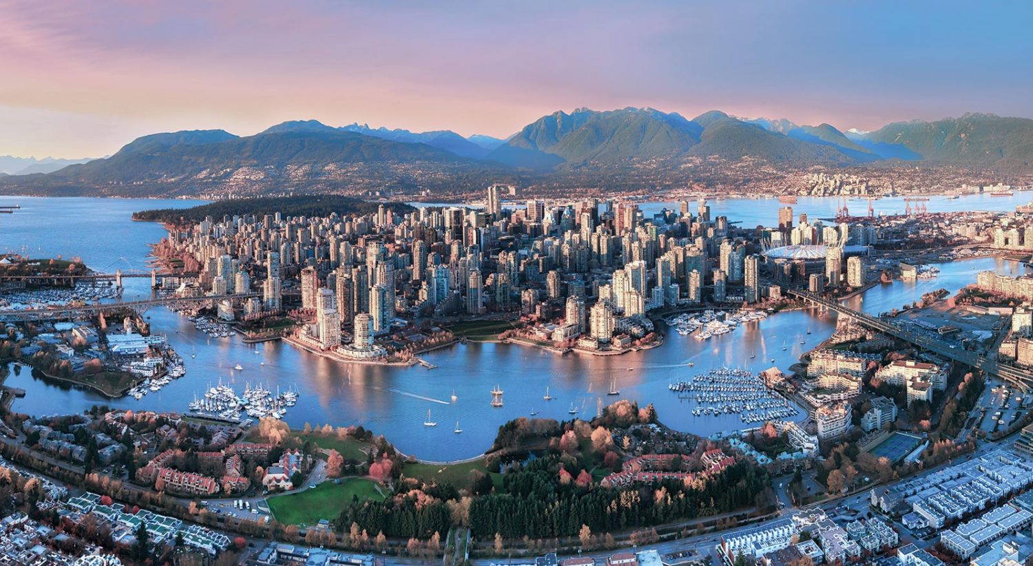 aerial photo of Vancouver, BC
