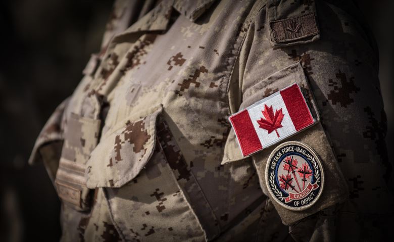 Canadian soldier with air task force patch