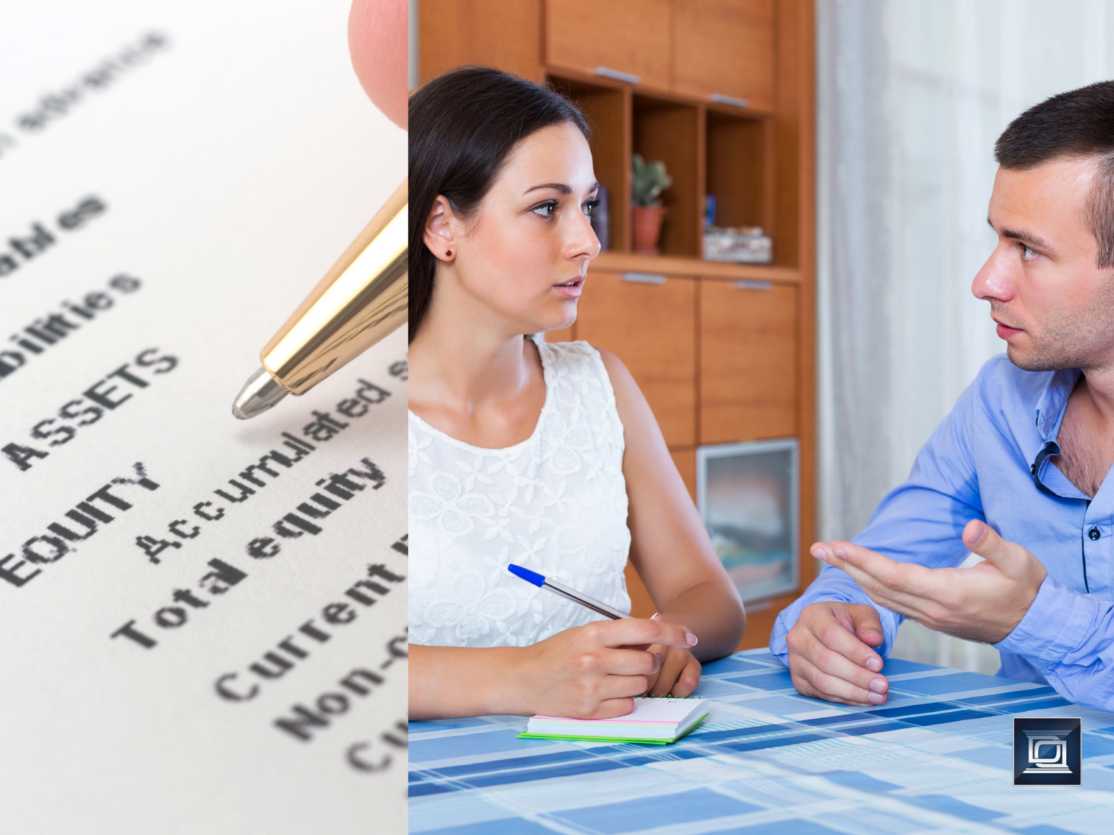 a couple signing a cohabitation agreement at their family lawyer's office